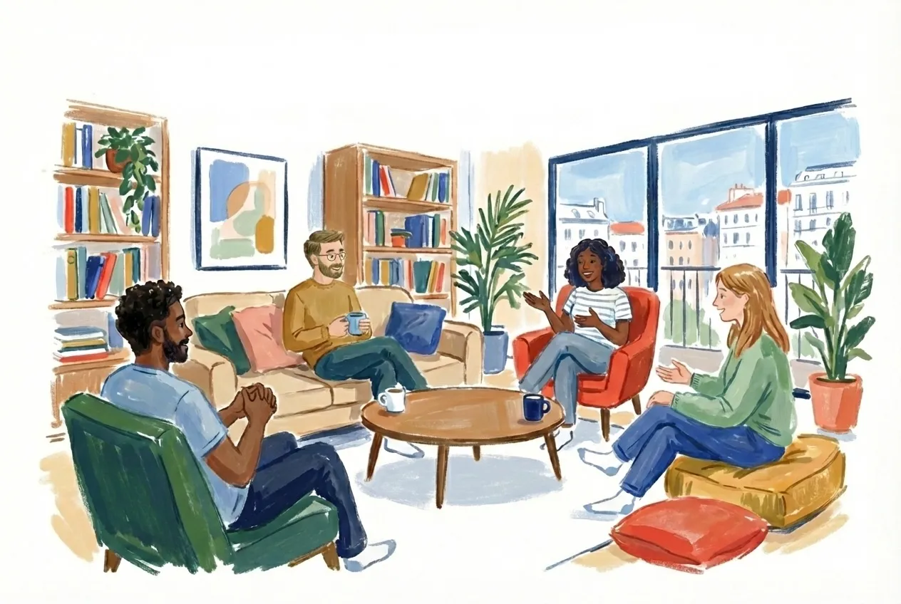 A cozy digital living room concept